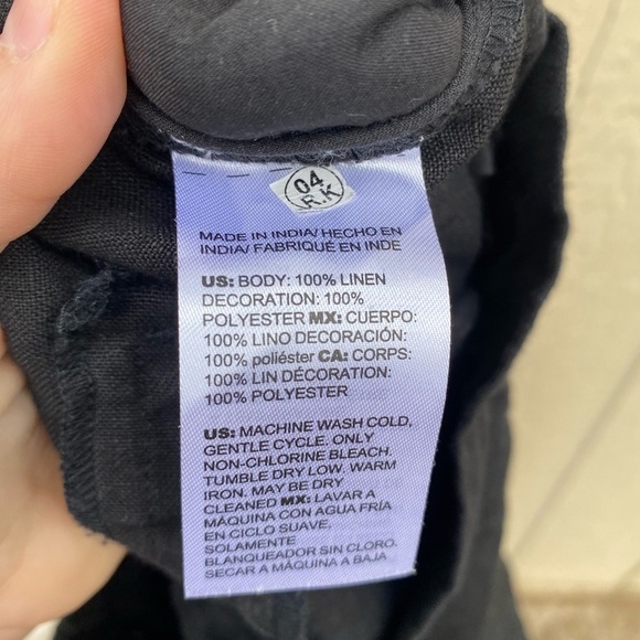 Chicos Linen Embroidered Crop Pull On Pants Chico’s 2/US 12 - Picture 10 of 11